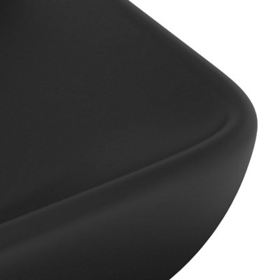 Vidaxl Luxury Basin Rectangular Matt Black 71x38 Cm Ceramic