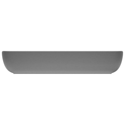 Vidaxl Luxury Basin Rectangular Matt Dark Grey 71x38 Cm Ceramic