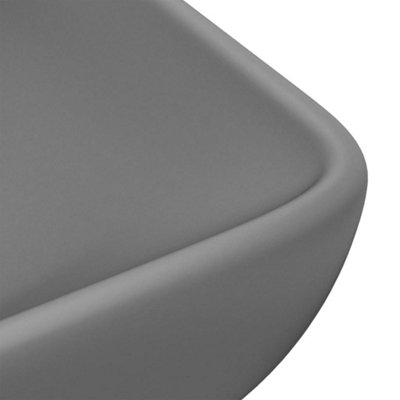Vidaxl Luxury Basin Rectangular Matt Dark Grey 71x38 Cm Ceramic