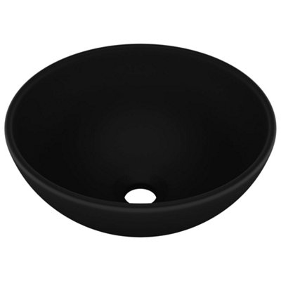 Vidaxl Luxury Bathroom Basin Round Matt Black 32.5x14 Cm Ceramic Luxury ...