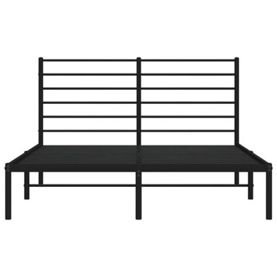 Vidaxl Metal Bed Frame Without Mattress With Headboard Black 120x190cm