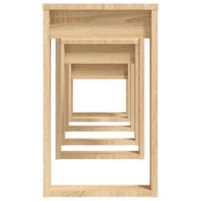 vidaXL Nesting Tables 3 pcs Sonoma Oak Engineered Wood