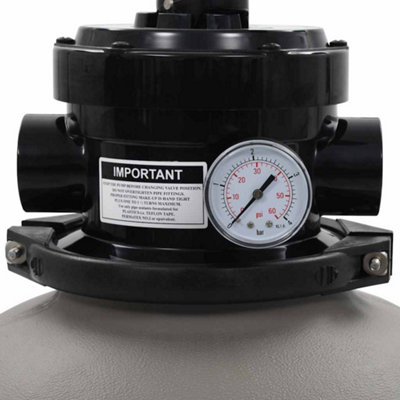 vidaXL Pool Sand Filter with 4 Position Valve Grey 350 mm