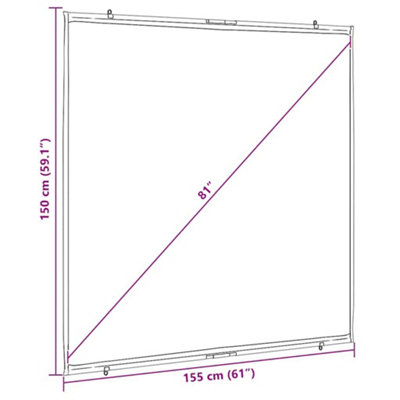 Vidaxl Projection Screen Wall-hanging 81 Inch 1:1