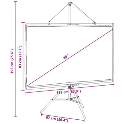 Vidaxl Projection Screen With Tripod 60 Inch 16:9