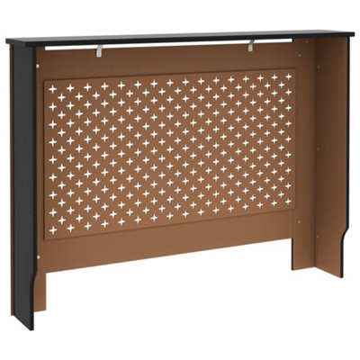Vidaxl Radiator Cover Black 112x19x81.5 Cm Mdf