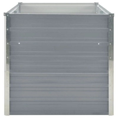 vidaXL Raised Garden Bed 160x80x77 cm Galvanised Steel Grey