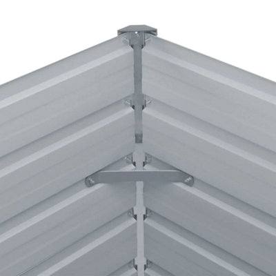 vidaXL Raised Garden Bed 160x80x77 cm Galvanised Steel Grey