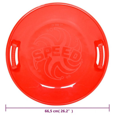 Vidaxl Round Sledge Red 66.5 Cm Pp
