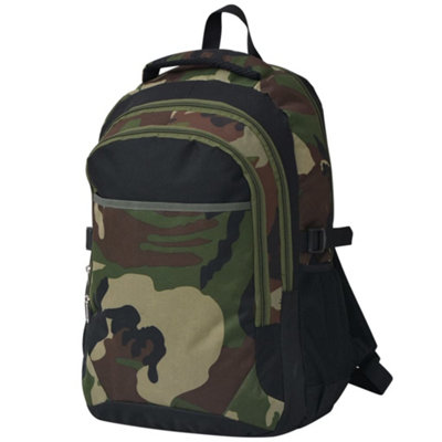 Vidaxl School Backpack 40 L Black And Camouflage School Backpack