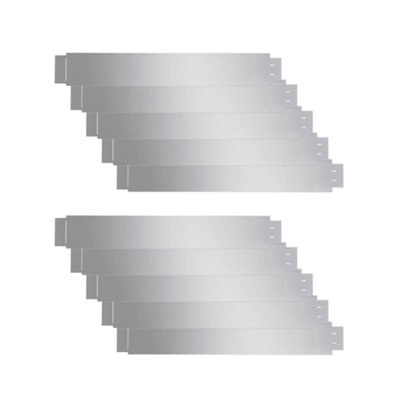 vidaXL Set of 10 Flexible Lawn Fence Galvanised Steel 100 x 14 cm