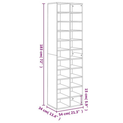 Vidaxl Shoe Cabinet Sonoma Oak 54x34x183 Cm Engineered Wood Shoe Cabinets