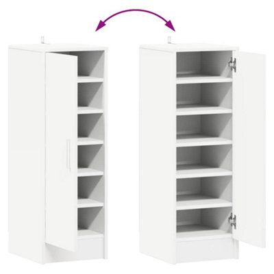 Vidaxl Shoe Cabinet White 32x35x92 Cm Engineered Wood