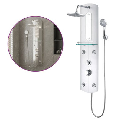 Vidaxl Shower Panel Unit 25x43x110 Cm Silver Shower Units