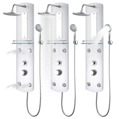 Vidaxl Shower Panel Unit 25x43x110 Cm Silver Shower Units