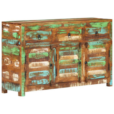 Vidaxl Sideboard 110x30x65 Cm Solid Wood Reclaimed