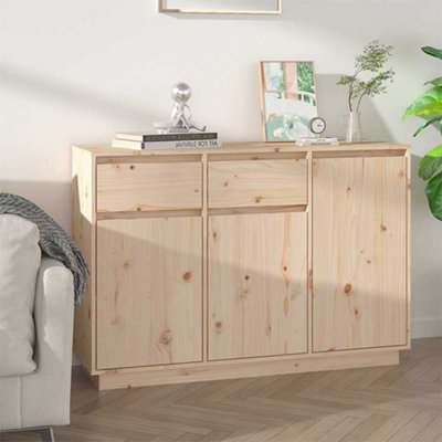 Vidaxl Sideboard 110x34x75 Cm Solid Wood Pine