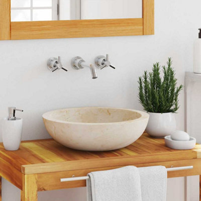 Vidaxl Sink 40x12 Cm Marble Cream Sinks