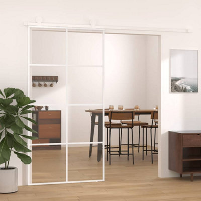 Vidaxl Sliding Door Esg Glass And Aluminium 102.5x205 Cm White