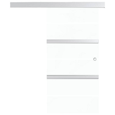 Vidaxl Sliding Door Esg Glass And Aluminium 76x212 Cm Silver Glass Doors
