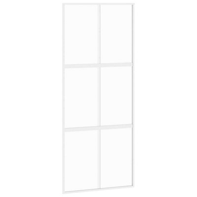 Slim Black Interior Door With Matt Tempered Glass – 102.5x201.5 Cm Aluminium Frame Door For Home & Office-357109