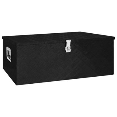 Vidaxl Storage Box Black 100x55x37 Cm Aluminium Storage Boxes