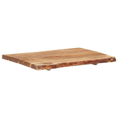 Solid Acacia Wood Live Edge Table Top - 58cm X (50-60cm) X 2.5cm, Unfinished Kitchen Desk Top