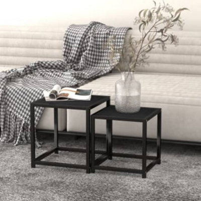 Vidaxl Tea Tables 2 Pcs Mdf Black Tea Tables