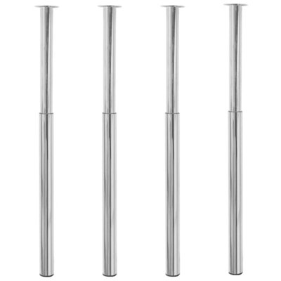 Vidaxl Telescopic Table Legs 4 Pcs Chrome 710 Mm-1100 Mm Table Legs