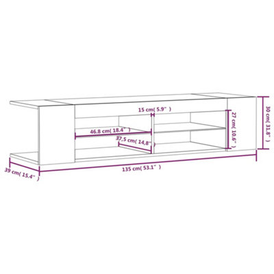 Meuble TV avec lumières LED sonoma gris 100x30x30 cm | Leroy Merlin