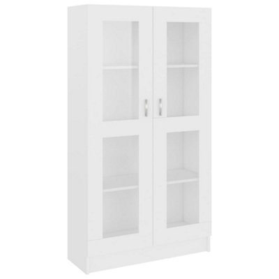 vidaXL Vitrinekast 90x40x180 cm staal en gehard glas wit, vitrine kast