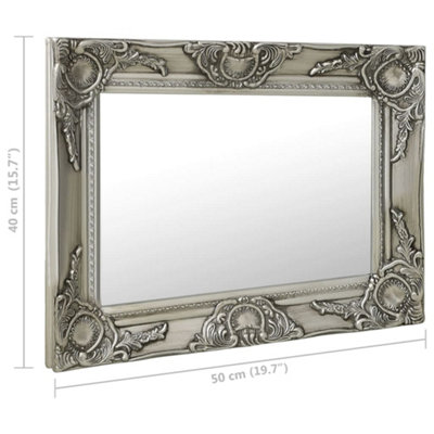 vidaXL Wall Mirror Baroque Style 50x40 cm Silver