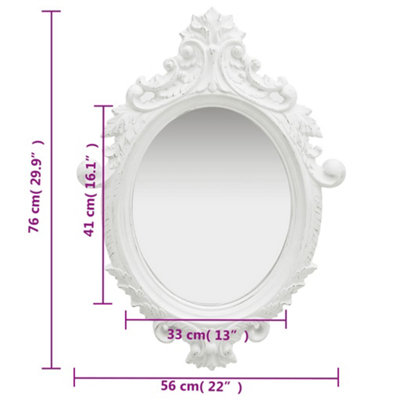 vidaXL Wall Mirror Castle Style 56x76 cm White