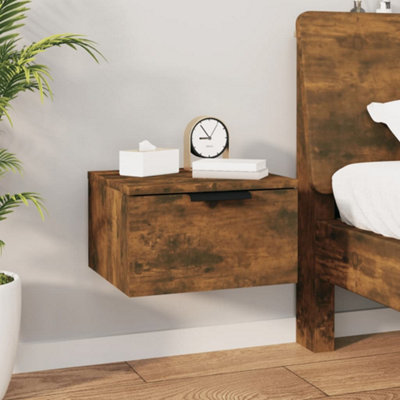 vidaXL Wall-mounted Bedside Cabinet Smoked Oak 34x30x20 cm