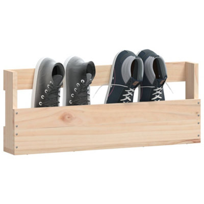Vidaxl Wall-mounted Shoe Racks 2 Pcs 59x9x23 Cm Solid Wood Pine Wall-mounted Shoe Racks