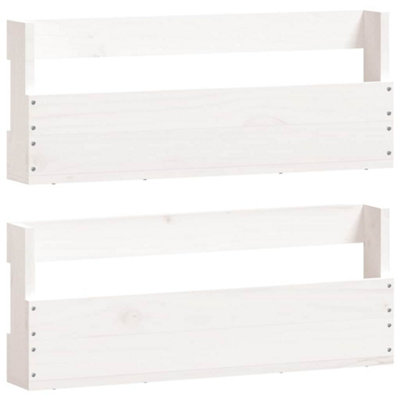 Vidaxl Wall-mounted Shoe Racks 2 Pcs White 59x9x23 Cm Solid Wood Pine