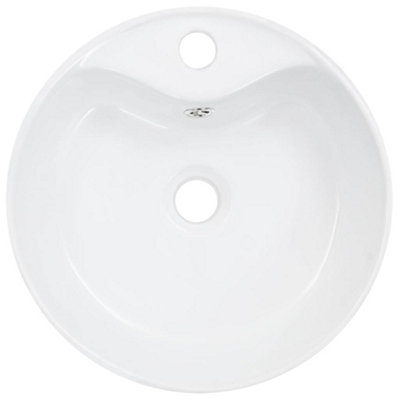 Vidaxl Wash Basin With Overflow 36x13 Cm Ceramic White