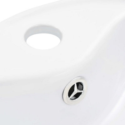 Vidaxl Wash Basin With Overflow 36x13 Cm Ceramic White
