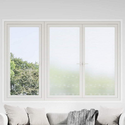 Vidaxl Window Film Frosted Stripes Design 0.9x50 M Pvc