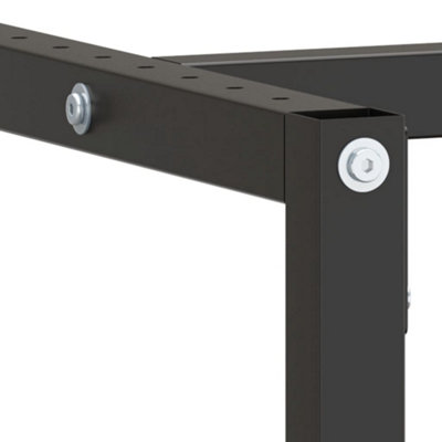 Vidaxl Work Bench Frame Matte Black And Matte Red 180x57x79 Cm Metal