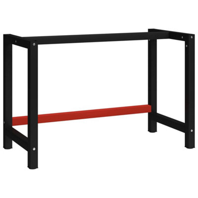 Vidaxl Work Bench Frame Metal 120x57x79 Cm Black And Red Metal Frames