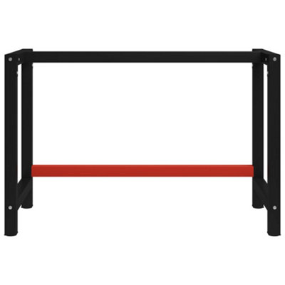 Vidaxl Work Bench Frame Metal 120x57x79 Cm Black And Red Metal Frames