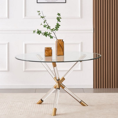 Glass and acrylic dining table discount