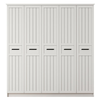 VIENNA  5 Door Wardrobe, White Colour