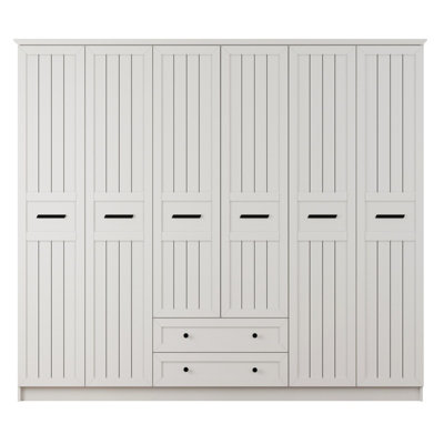 VIENNA 6 Door 2 Drawer Wardrobe, White