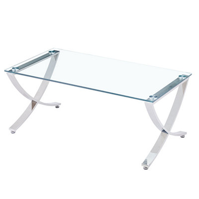 Vienna Coffee Table Clear Glass Top Coffee Table for Living Room Centre Table Tea Table for Living Room Furniture Clear Glass