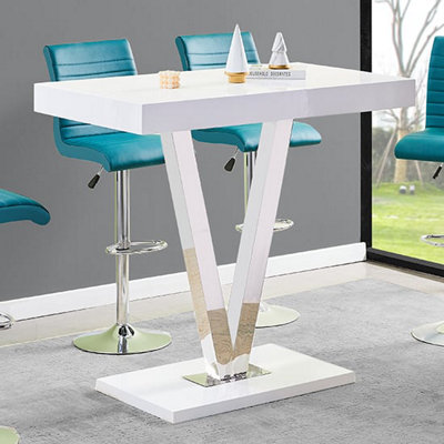 Vienna High Gloss Bar Table Rectangular In White