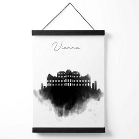 Vienna Watercolour Skyline City Medium Poster with Black Hanger