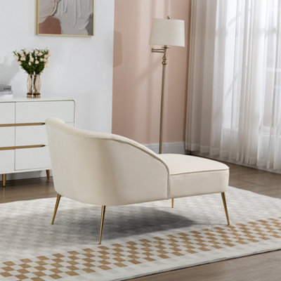 Cream velvet on sale chaise lounge