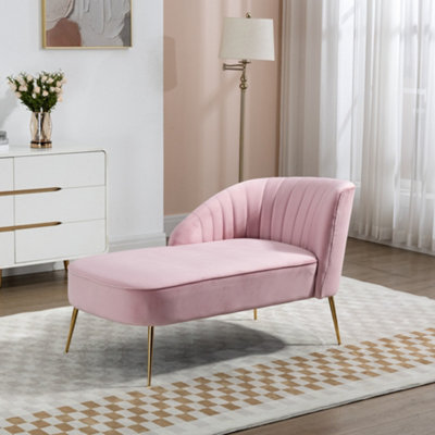 Chaise lounge deals pink velvet